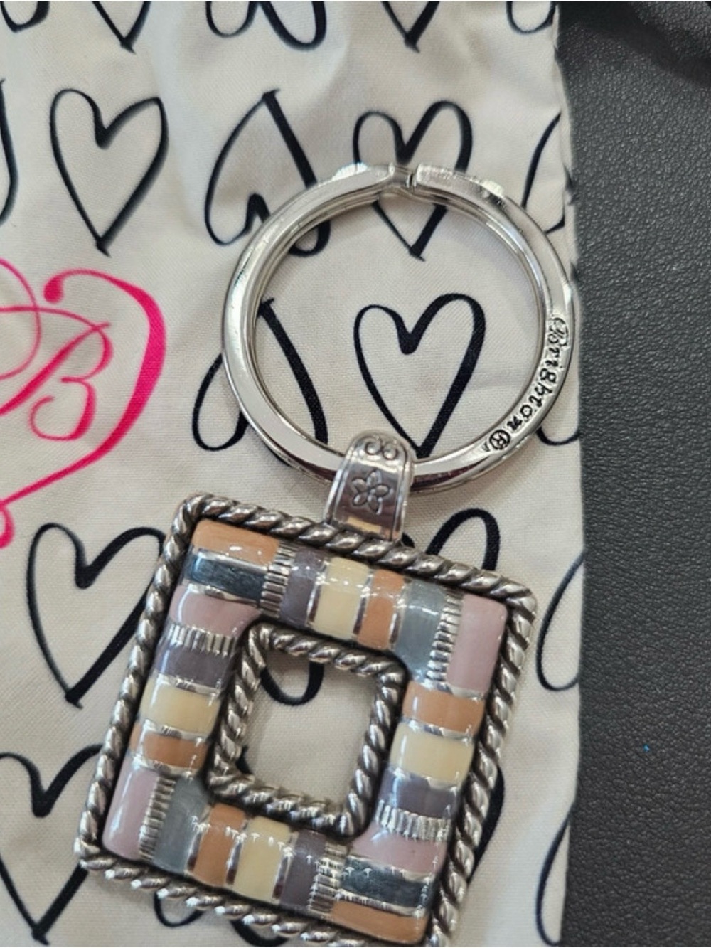 Brighton Multi-Color Pastel Square Keychain - Picture 3 of 3
